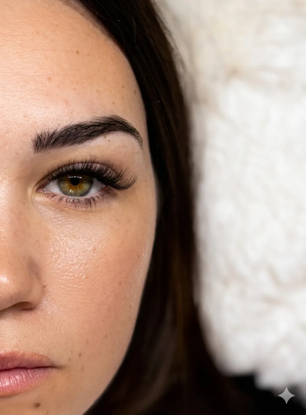 Regard sublimé, extensions de cils et sourcils dessinés